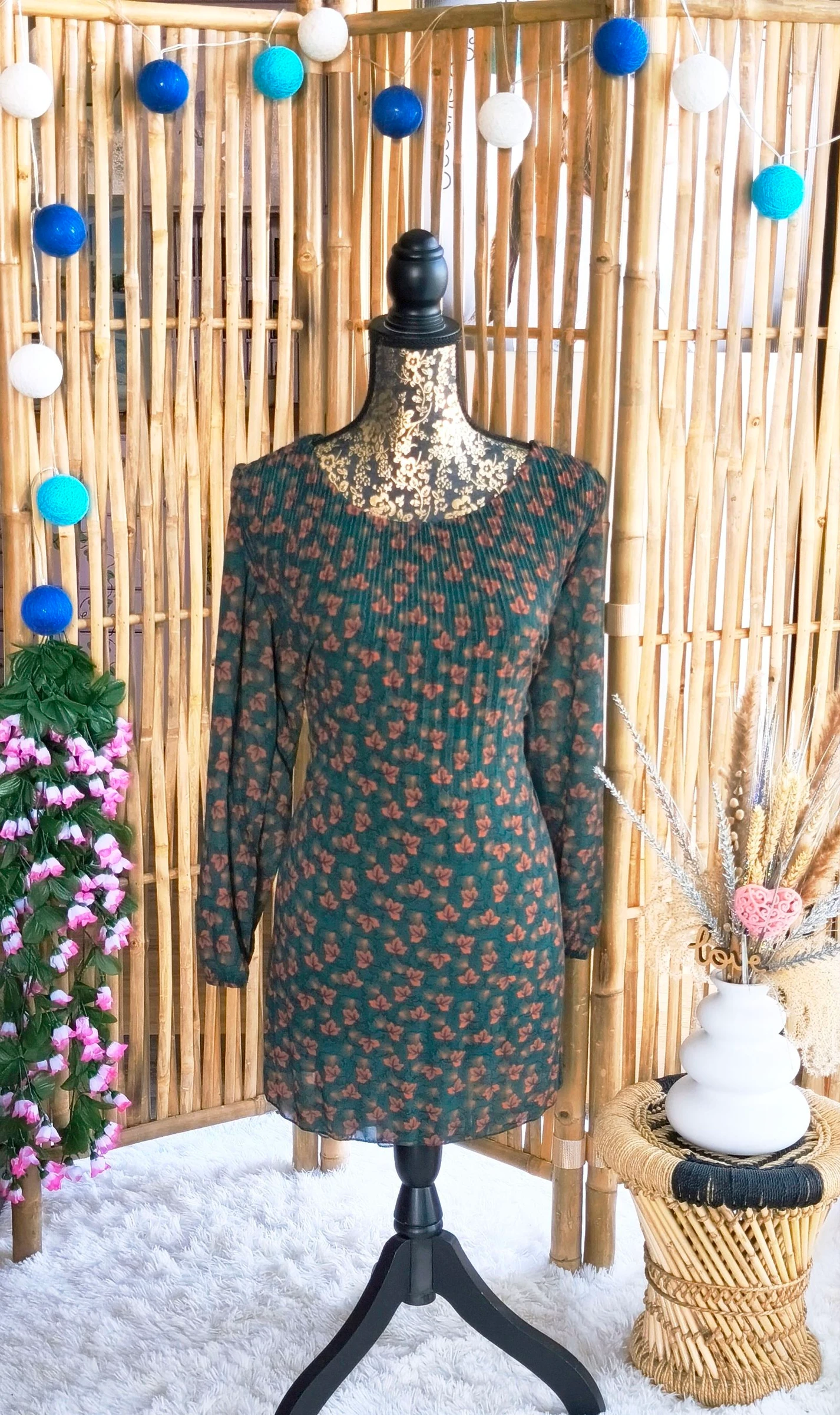 💚 robe plissée et fleurie femme T38 💚